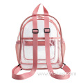 Wholesale Custom Colorful piping clear transparent bag safety stadium custom logo waterproof kids clear pvc backpack